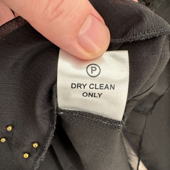 Chloe Oliver Anthropologie Beaded Semi Sheer Blouse Women's Size Small Black NEW - Picture 10 of 14